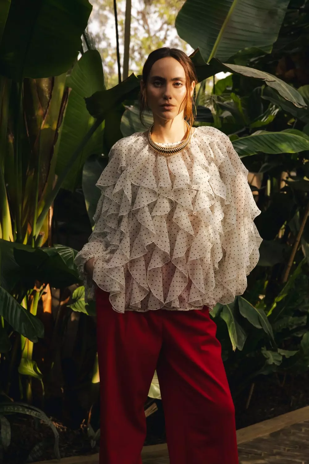 Rya Cras Blouse : Ivory Mini Dot