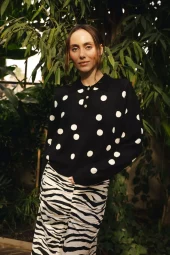 Lovemy Cras Pullover : Black White Dot