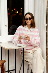 Bea Cras Blouse : Rose Creme Stripe