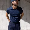 Crew Neck Pima : Navy Blue