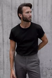 Crew Neck Pima : Black