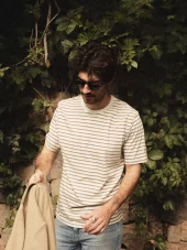 Mmg Dani Stripe O-SS Tee : Toasted Coconut