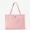 Ivy Tote Bag : Light Pink Stripe