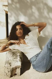 Gwen Knit Tee : Cream