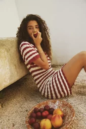 Emery Dress : Berry Stripe