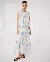 Msch Evangelia HW Skirt AOP : M Blue Flower