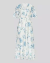 Msch Evangelia 2/4 Dress AOP : M Blue Flower