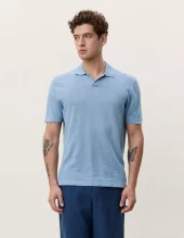 Signature Knit Polo : Faded Denim Blue
