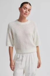 Silia Knit SS O-Neck : Eggnog