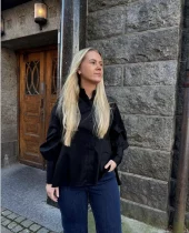 Anne Solid Oversized : Black