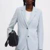 Delilah Linen Blazer : Frost Blue