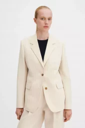 Delilah Linen Blazer : Cream White