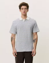 Knitted Stripe Polo : Eggnog White