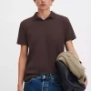 Stretch Cotton Polo T-Shirt : Dark Chocolate