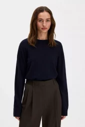 Soft Wool Crewneck Sweater : Navy