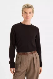Soft Wool Crewneck Sweater : Dark Chocolate