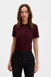 Lyocell Cashmere Tee : Dark Burgundy