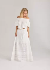 Lita Maxi Skirt : White