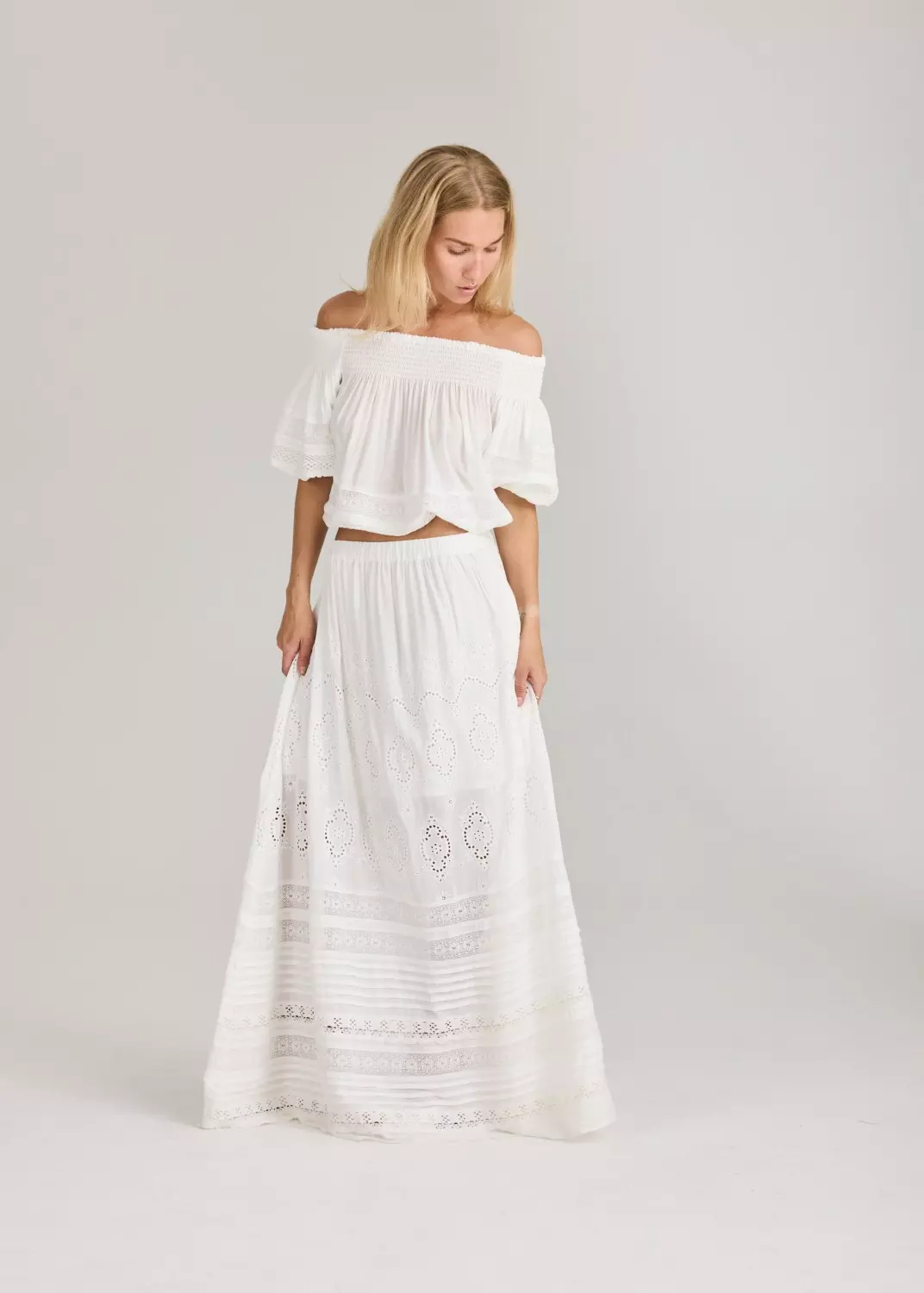 Lita Maxi Skirt : White