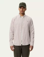 Light Oxford Striped shirt : Chocolate Truffel Red