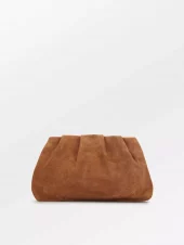 Suede Clutch Bag : Cognac Brown