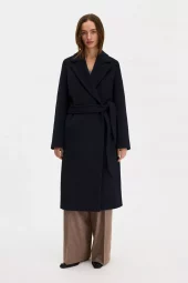Charlotte Wool Belted Coat : Navy