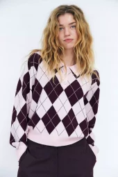 Love My Cras Pullover : Pink Grape Check