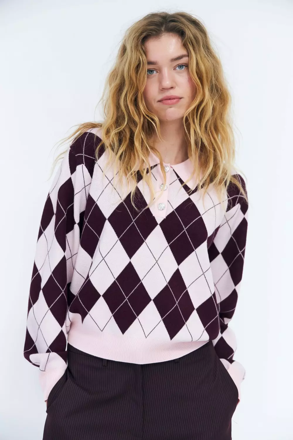 Love My Cras Pullover : Pink Grape Check