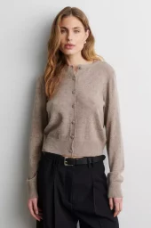 Amala Knit Cardigan : Mid Brown Melange