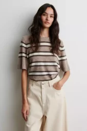 Vilna Knit SS O-Neck : Light Beige Mel.