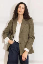 Brook Houndstooth Blazer : Green Houndsto
