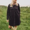 Raus Ella Short Shirt Dress : Black Coffee
