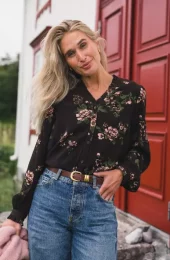 Raus Irene V Shirt AOP : Misty Rose Flwr