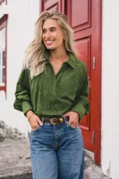Raus Camilla Top Emb : Chive