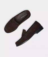 Miles Penny Loafers : Brown Suede