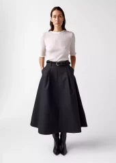Anna Cotton Skirt : Black
