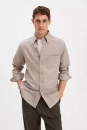 Zack Flannel Shirt : Mid Brown