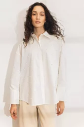 Nell Pearl Shirt : White