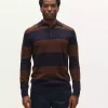 Worren Polo Stripes Aico LS Knit : Brown Stripe