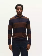 Worren Polo Stripes Aico LS Knit : Brown Stripe