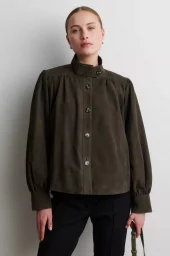 Zonie Suede Jacket : Black Olive