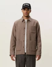 Wool Overshirt : Dark Sand Melange