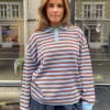 Adanne Polo Knit : Stripe Blue