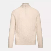 Edward Half-Zip : Cream Melange