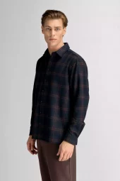 Piero Wool Shirt : Navy Check