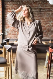 Raus Trine Shirt : Mocha Merinque