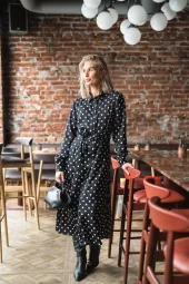 Raus Trine Shirt Dress AOP : Black Dot