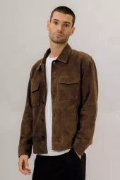 Cruz Suede Overshirt : Chocolate Brown