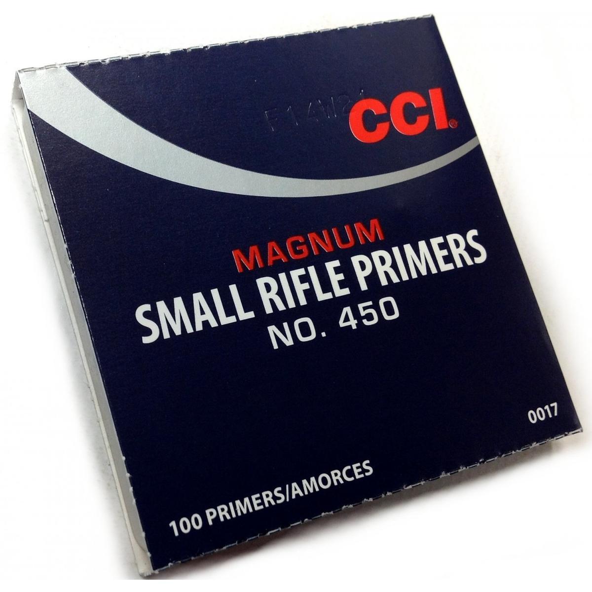 CCI Small Rifle Magnum # 450 tennhetter, 100 pakning