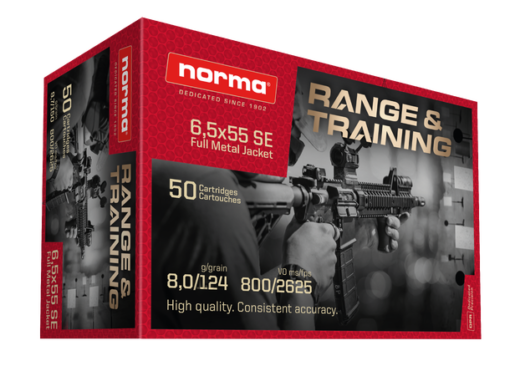 Norma 6,5x55 Swedish 8,0g / 124gr FMJ Range & Training